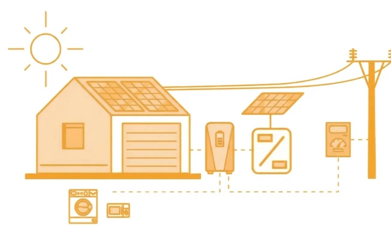 esquema sistema baterías domésticas